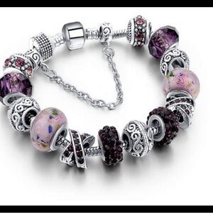 NWOTGenuine Murano Glass Crystal Charm Bracelet Made with Crystal from Swarovski
